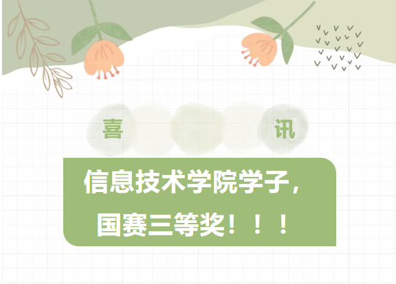 信息技术学院学子，国赛三等奖！！